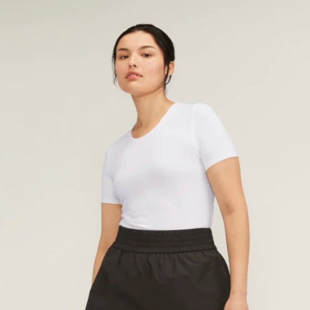 NWT Everlane Supima Form Crew Neck Tee White Size S - Picture 4 of 9
